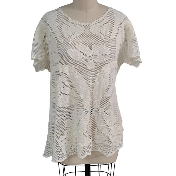 Lilka Tops - Lilka Anthropologie 100% cotton lacey cover up/ over top shirt/Swim Cover Up